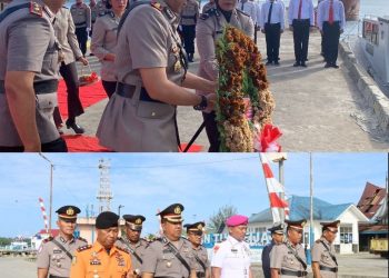 Kapolres Kepulauan Mentawai Pimpin Upacara Tabur Bunga HUT Bhayangkara ke-79