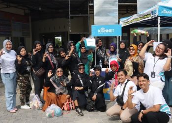 Dorong Pertumbuhan Pelanggan, Meriahkan Senam Ibu-Ibu PKK di Kubang Jaya