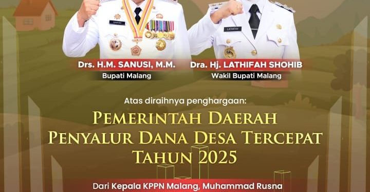 Pemkab Malang Terima Penghargaan Penyalur Dana Desa Tercepat 2025