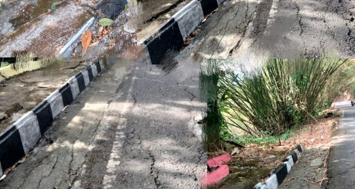Trotoar Rusak di Kelok Tarok Lubang Panjang Kota Sawahlunto Semakin Memprihatinkan