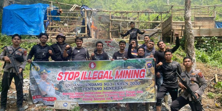 Satgas Anti Ilegal Mining Gerebek Tambang Emas Ilegal di Pauh Duo Solok Selatan