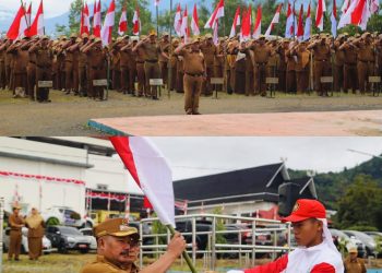 Peringatan HUT RI ke-80, Bupati Kerinci Bagikan Bendera Merah Putih untuk Dikibarkan