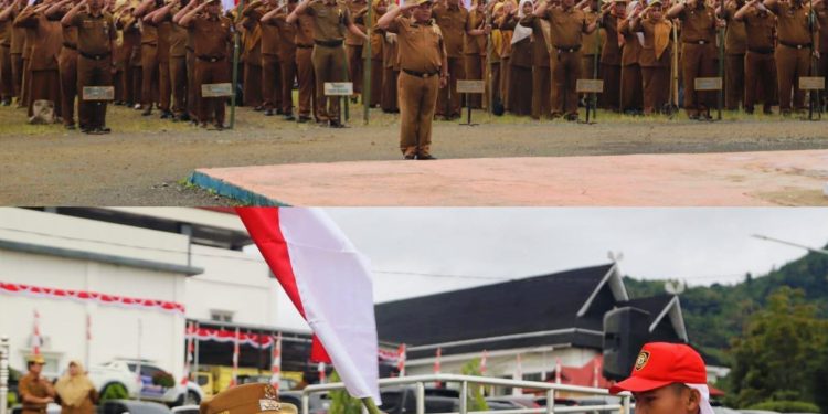 Peringatan HUT RI ke-80, Bupati Kerinci Bagikan Bendera Merah Putih untuk Dikibarkan
