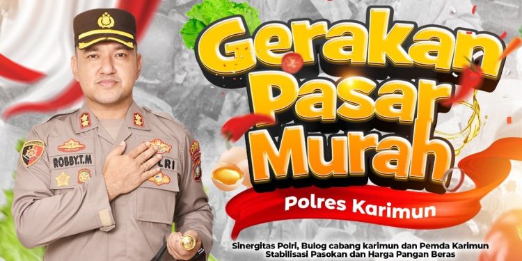Belanja Hemat di Pasar Murah Polres Karimun di Pasar Puan Maimun, Kamis 14 Agustus 2025