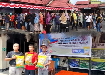 HUT RI ke-80, Polresta Sorong Kota dan Bulog Salurkan 15 Ton Beras Murah
