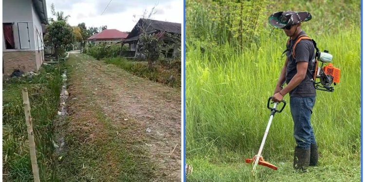 Tunjukkan Kepedulian dengan Turun Langsung Bersihkan Jalan dari Rumput Liar