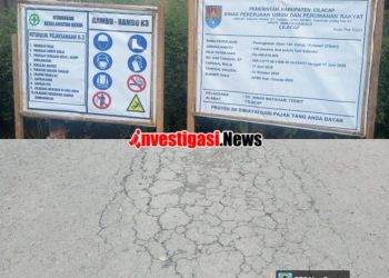 Selesai, Proyek Peningkatan Jalan Caruy Kutasari Mengalami Retak