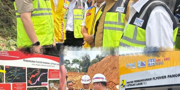Tinjau Progres Fly Over Sitinjau Lauik oleh Gubernur dan Kemenko Infraswil