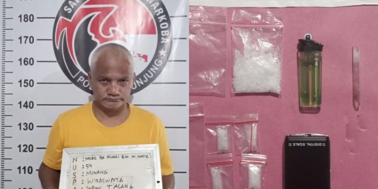 Pria 55 Tahun Pengedar Sabu Diamankan Polres Sijunjung di Sungai Lansek