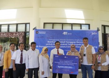 Bantuan Rp500 Juta untuk UNP dari BTN Banjir dan Galodo di Sumbar