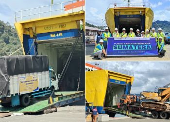 KMP Jatra II Angkut 50 Ton Bahan Pokok dan 7 Excavator Menuju Sibolga