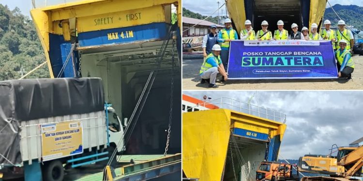 KMP Jatra II Angkut 50 Ton Bahan Pokok dan 7 Excavator Menuju Sibolga