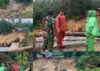 Dandim 0308 Padang Pariaman Tinjau Jalan Amblas Akibat Longsor di Aur Malintang Selatan