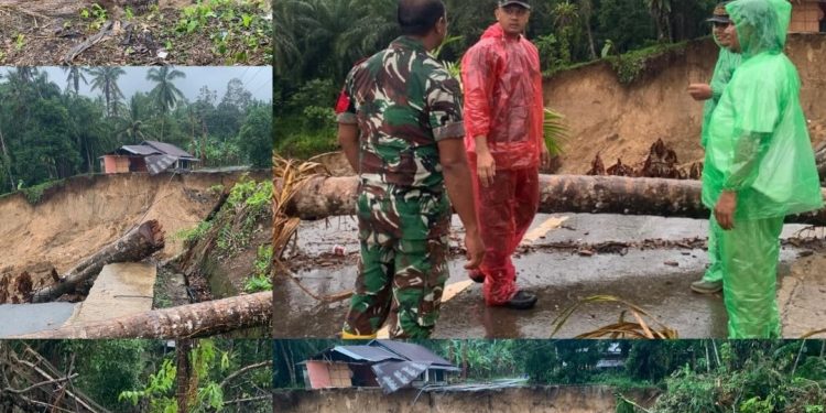 Dandim 0308 Padang Pariaman Tinjau Jalan Amblas Akibat Longsor di Aur Malintang Selatan