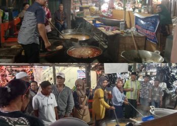 Pedagang Pasar Bawah Bukittinggi Bersatu Masak Rendang untuk Korban Bencana